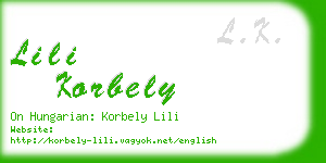 lili korbely business card